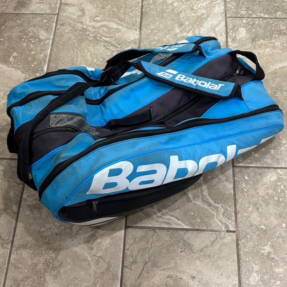 Babolat Pure Play Tennis Racket Bag Blue Black Isothermal 6-9 Racquet Holder
